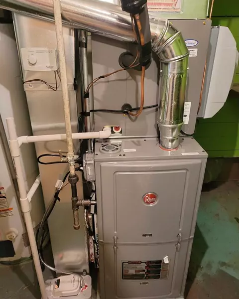 A modern, high-efficiency gas furnace