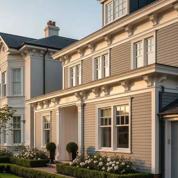 ornate cornices on a residential home