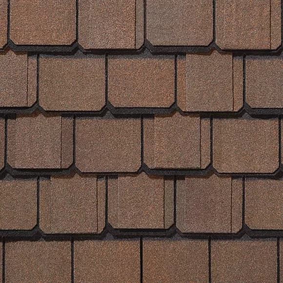 CertainTeed Grand Manor Brownstone shingles with warm brown tones