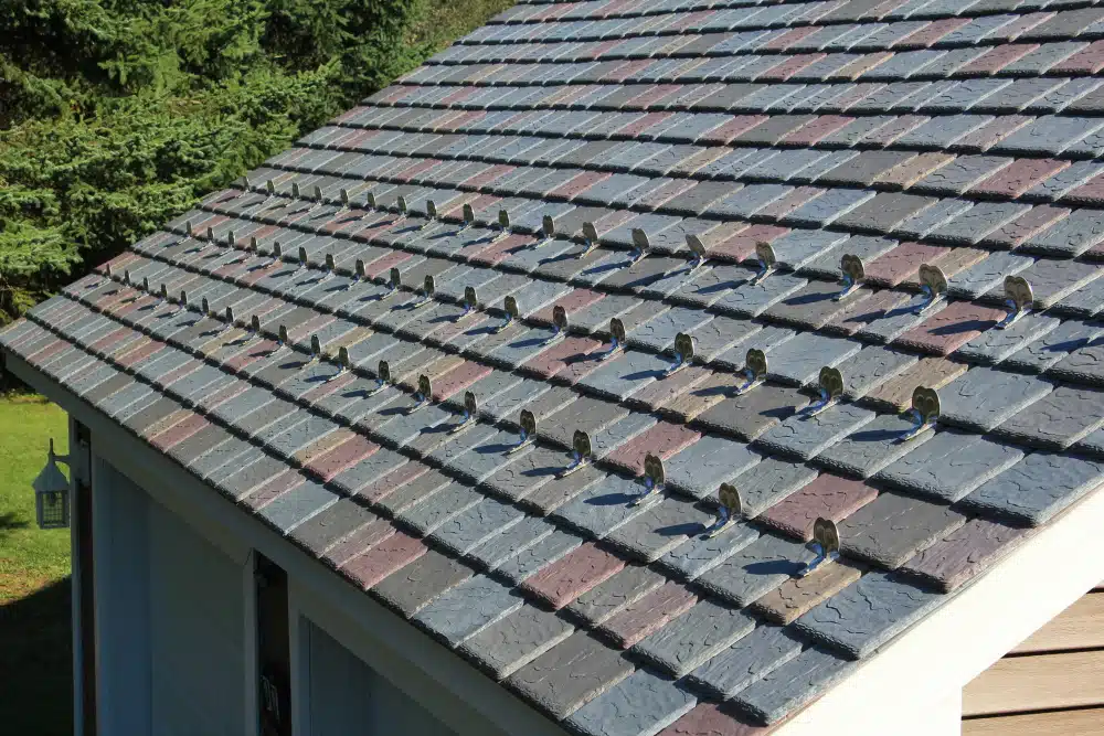 Detailed view of DaVinci Multi-Width Slate Roof Tiles