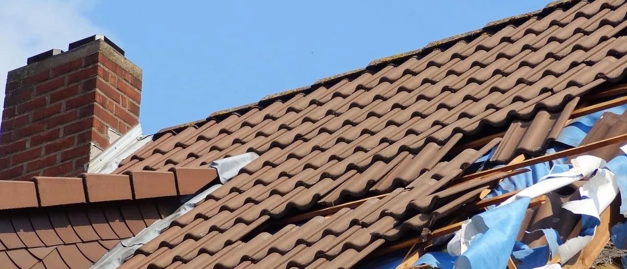 Storm-damaged asphalt shingle roof with lifted and missing shingles after a nor'easter in the Nassau and Westchester area