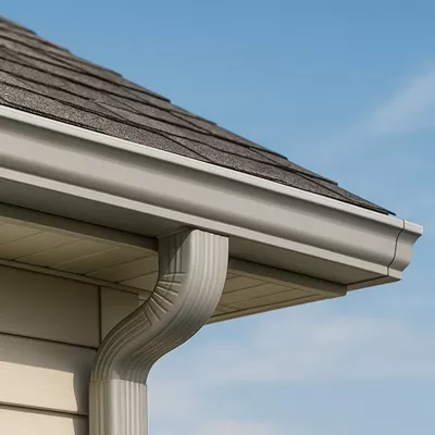 A roll of aluminum for seamless gutter fabrication.