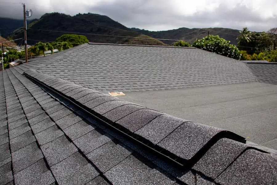 Ridge vent installed on a shingle roof