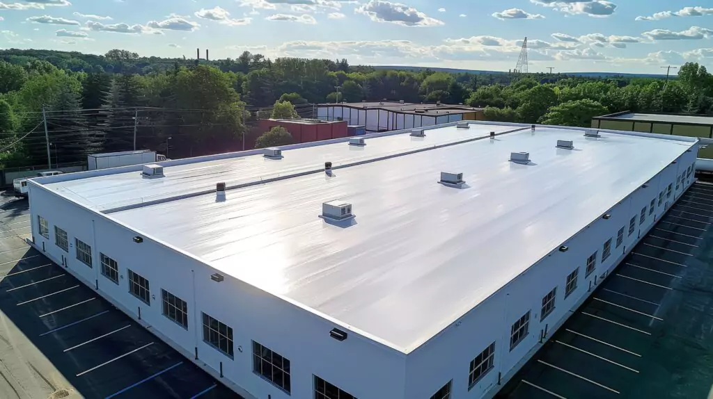Finished commercial flat roof