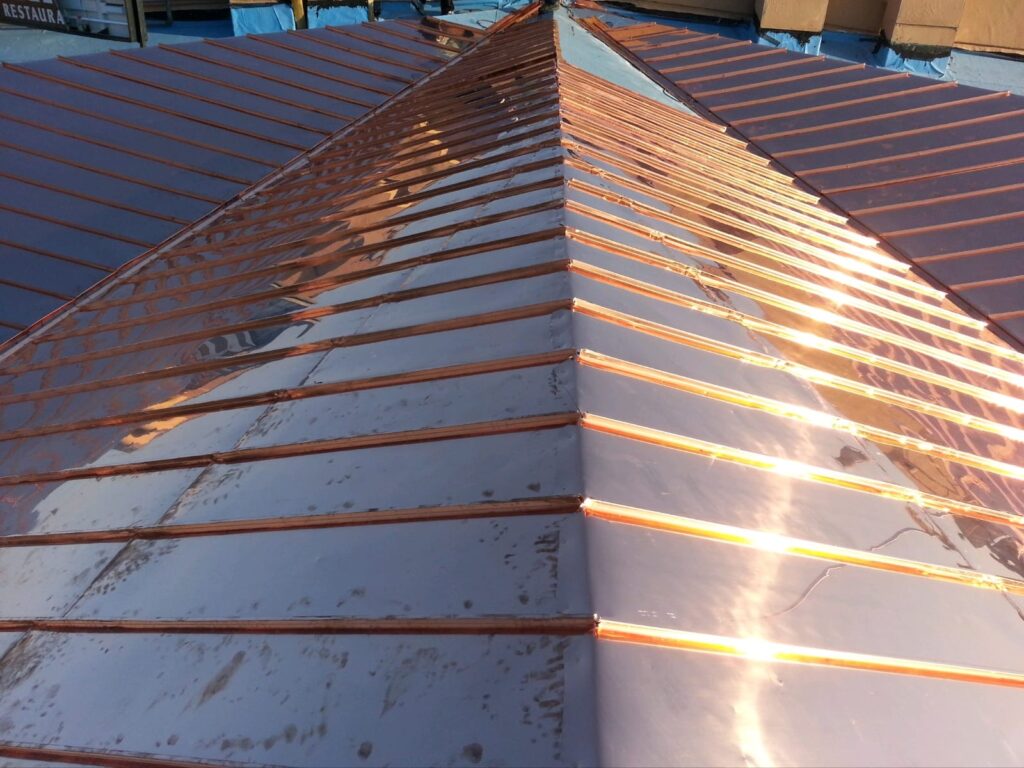 new copper standing seam roof